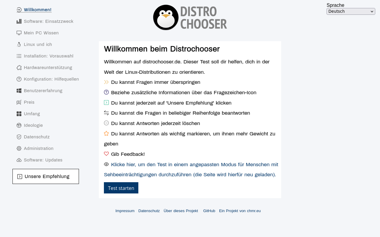 Searching some display bugs on distrochooser.de